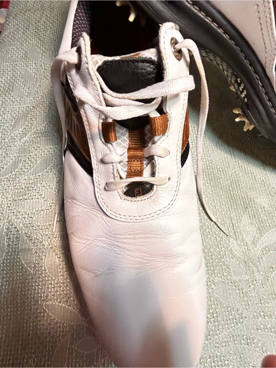 FootJoy Men\'s Athletic Golf Shoes in White with Brown and Black Accents main image 3